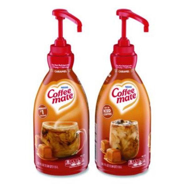 Liquid Creamer Pump Bottle, Caramel, 50.7 Oz Pump Bottle, 2/Carton