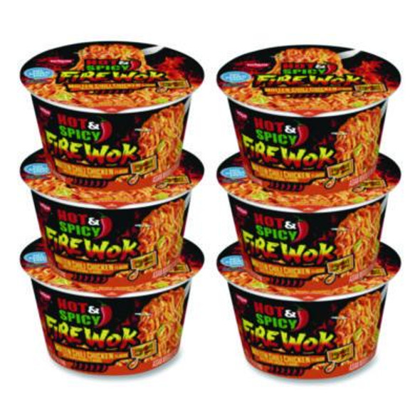 Hot And Spicy Fire Wok Molten Chili Chicken, 4.37 Oz Bowl, 6/Carton