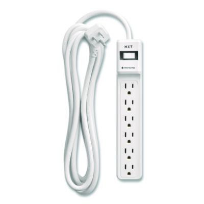 6-Outlet Surge Protector, 6 Ac Outlets, 12 Ft Cord, 900 J, White