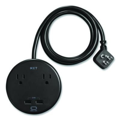 2-Outlet Plus Usb Surge Protector, 2 Ac Outlets/3 Usb Ports, 5 Ft Cord, 500 J, Black