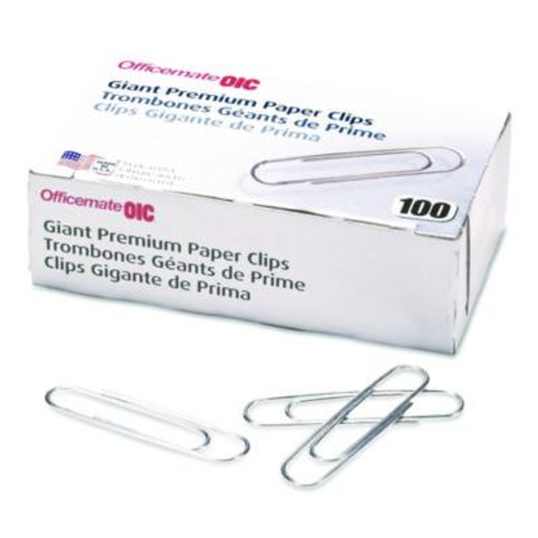 Premium Jumbo Paper Clips, Jumbo, Smooth, Silver, 100/Box, 10 Boxes/Pack