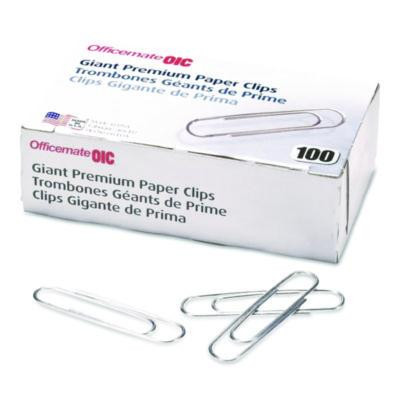 Premium Jumbo Paper Clips, Jumbo, Smooth, Silver, 100/Box, 10 Boxes/Pack