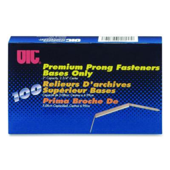 Prong Fastener Base, 2" Capacity, 2.75" Center To Center, Silver, 100/Box