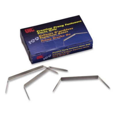 Prong Fastener Base, 2" Capacity, 2.75" Center To Center, Silver, 100/Box