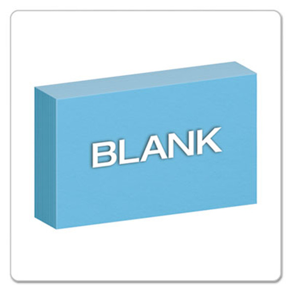 Unruled Index Cards, 3 X 5, Blue, 100/Pack
