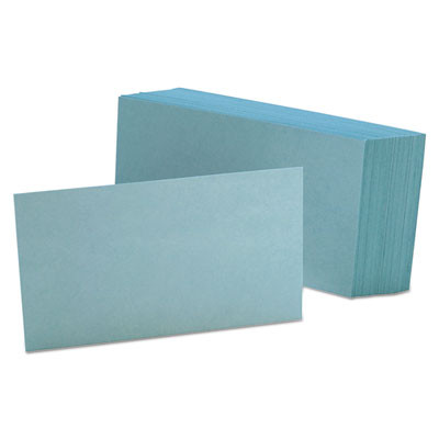 Unruled Index Cards, 3 X 5, Blue, 100/Pack