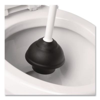 Good Grips Toilet Plunger And Canister, 24" Plastic Handle, 6" Dia, White