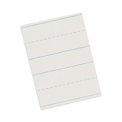 Skip-A-Line Ruled Newsprint Paper, 3/4" Two-Sided Long Rule, 8.5 x 11, 500/Ream