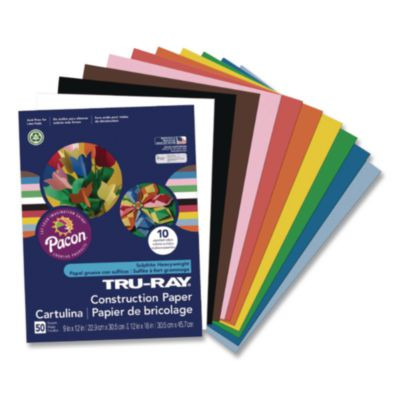 Tru-Ray Construction Paper, 9 x 12, Assorted Colors, 50 Sheets/Pad
