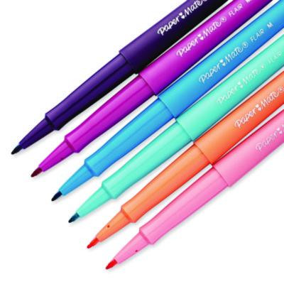 Flair Felt Tip Porous Point Pen, Stick, Medium 0.7 Mm, Assorted Ink And Barrel Colors, 6/Pack