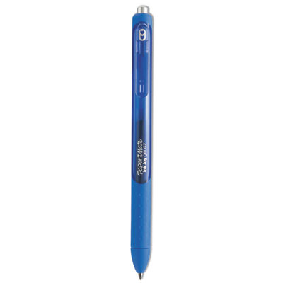 Inkjoy Gel Pen, Retractable, Medium 0.7 Mm, Blue Ink, Blue Barrel, Dozen