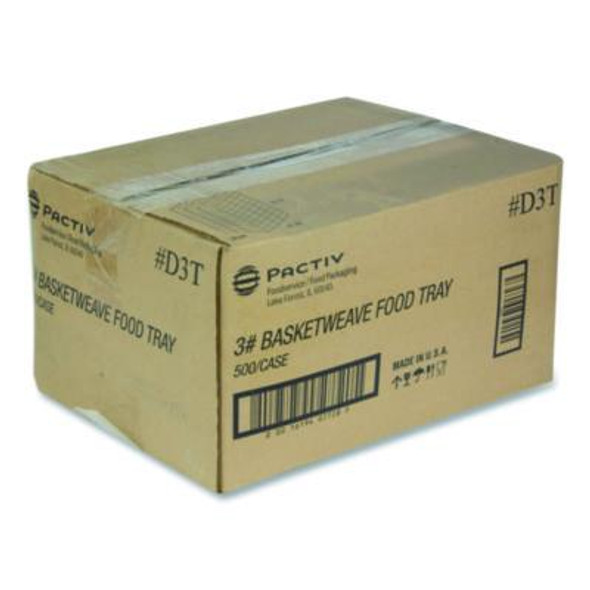 Paperboard Food Tray, 3 Lb, 7.75 x 5.1 x 2.1, Red/White, 500/Carton