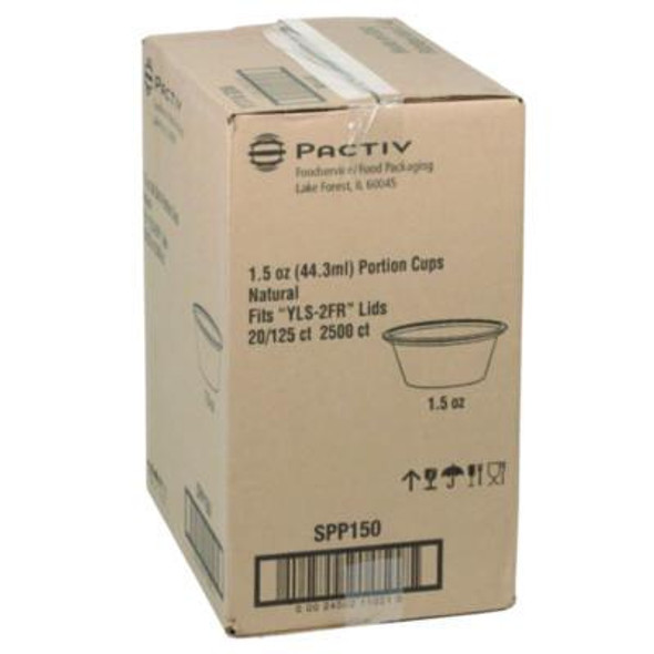 Plastic Portion Cup, 1.5 Oz, Translucent, 125/Sleeve, 20 Sleeves/Carton