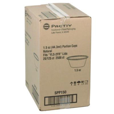 Plastic Portion Cup, 1.5 Oz, Translucent, 125/Sleeve, 20 Sleeves/Carton