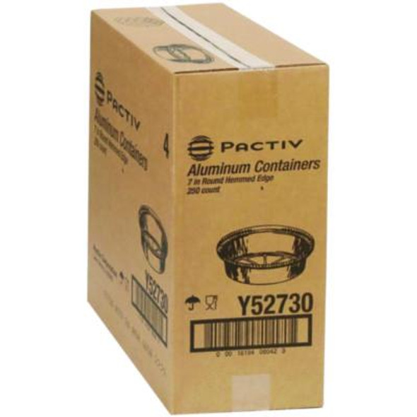 Aluminum Take-Out Container, 24 Oz, 7" Diameter x 1.53" h, Silver, 250/Carton