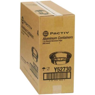 Aluminum Take-Out Container, 24 Oz, 7" Diameter x 1.53" h, Silver, 250/Carton