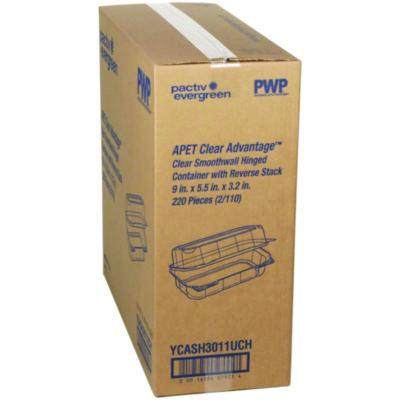 Hoagie Hinged Lid Container, 9 x 5.5 x 3.2, Clear, Plastic, 220/Carton