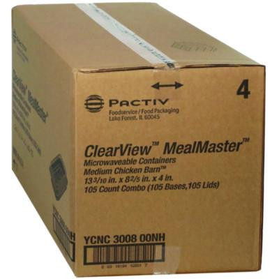 Clearview Mealmaster Chicken Barn, 13.3 x 8.4 x 4, Black/Clear, Plastic, 105/Carton