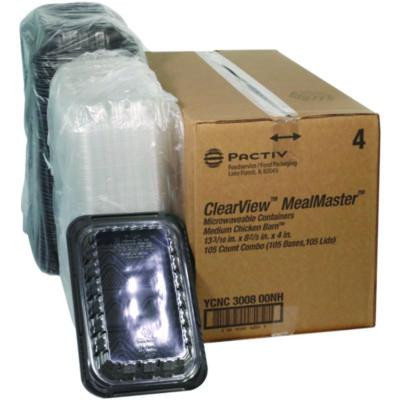 Clearview Mealmaster Chicken Barn, 13.3 x 8.4 x 4, Black/Clear, Plastic, 105/Carton