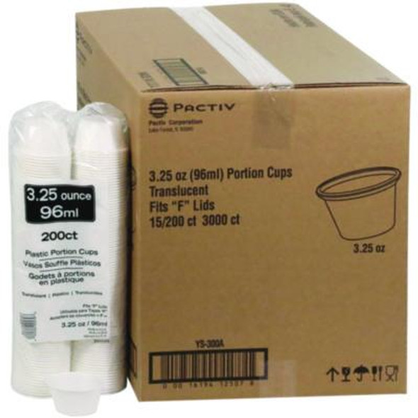 Plastic Portion Cup, 3.25 Oz, Translucent, 3,000/Carton