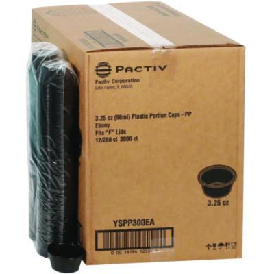 Plastic Portion Cup, 3.25 Oz, Black, 3,000/Carton
