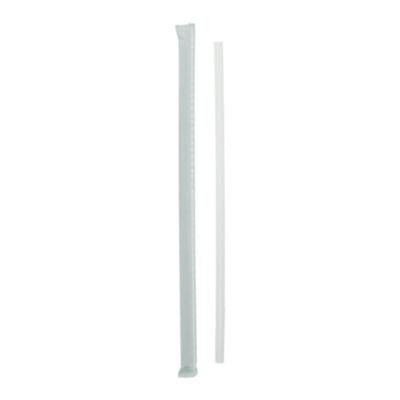 Giant Paper-Wrapped Straw, 10.25", Polypropylene, Translucent, 1,800/Carton