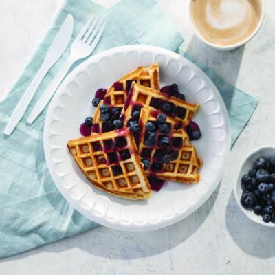 Placesetter Satin Non-Laminated Economy Foam Dinnerware, Plate, 9" Dia, White, 500/Carton