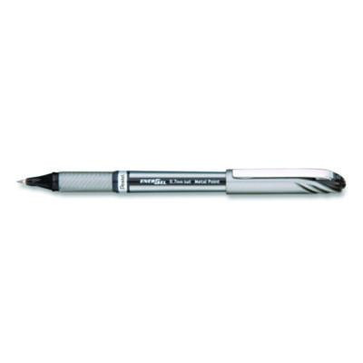 Energel Nv Gel Pen, Stick, Medium 0.7 Mm, Black Ink, Gray/Black Barrel