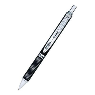 Energel Alloy Rt Gel Pen, Retractable, Medium 0.7 Mm, Black Ink, Black/Aluminum Barrel