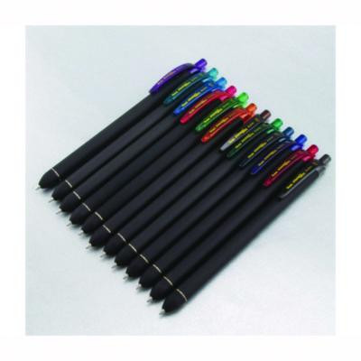 Energel Kuro Gel Pen, Retractable, Medium 0.7 Mm, Assorted Ink Colors, Black Barrel, 12/Pack