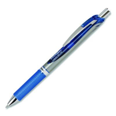 Energel Rtx Gel Pen, Retractable, Bold 1 Mm, Blue Ink, Blue/Gray Barrel, Dozen