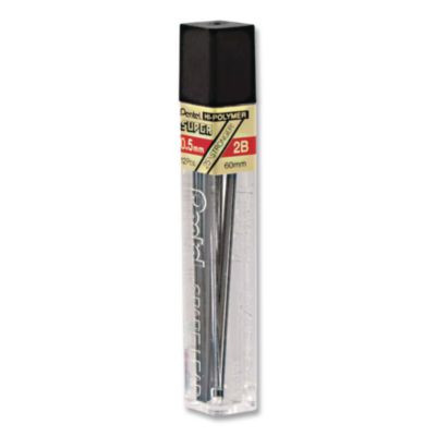 Premium Hi-Polymer Lead Refill, 0.5 Mm, 2B, Black, 12/Pack
