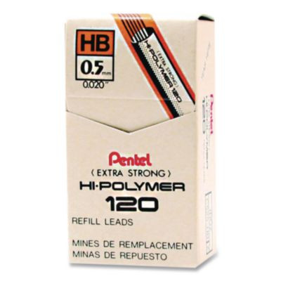 Premium Hi-Polymer Lead Refill, 0.5 Mm, Hb, 12/Pack
