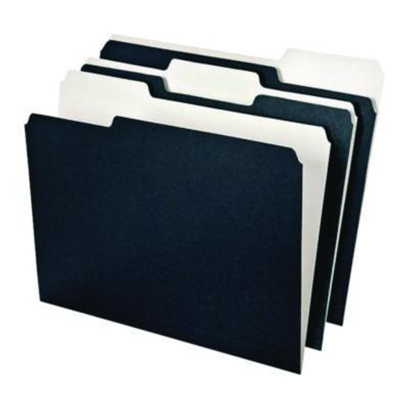 Earthwise Pendaflex File Folders, 1/3-Cut Tabs: Assorted, Letter Size, Black/White, 50/Box