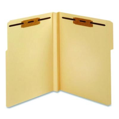 Manila Fastener Folders, 1/3-Cut Tab: Assorted, Expands 1.5", 2 Fasteners, Letter Size, Manila, 50/Box