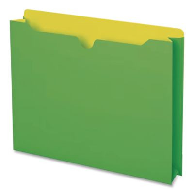 Twisted Glow Paper File Jacket, 2" Expansion, Straight Top Tab, Letter Size, Assorted Colors, 10/Pack