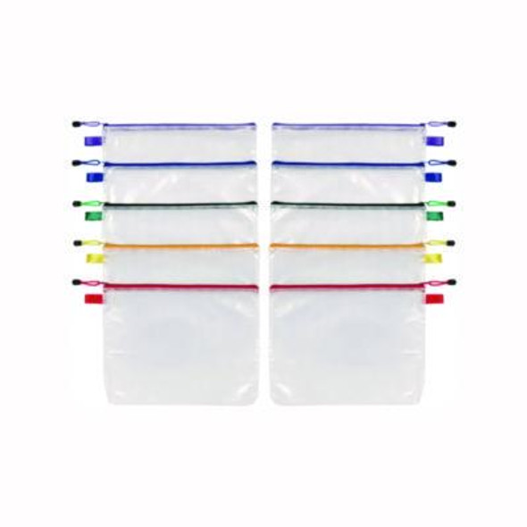 Poly Travel Pouch Set, 13.19" x 10.44", Assorted Colors, 10/Pack