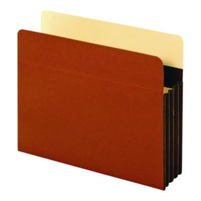 Tyvek Heavy-Duty Reinforced File Pockets, 3.5" Expansion, Letter Size, Redrope, 10/Box