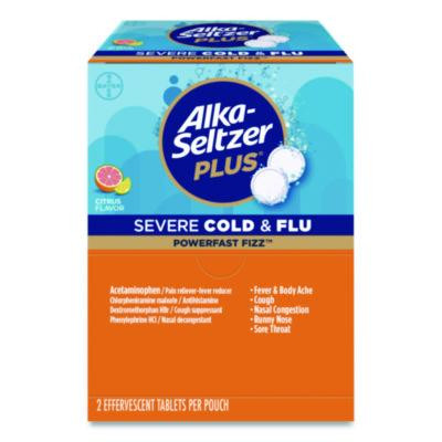 Plus Powerfast Fizz Severe Cold And Flu Effervescent Tablet, 2 Tablets/Pouch, 30 Pouches/Box