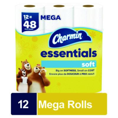 Essentials Soft Bathroom Tissue, Septic Safe, 2-Ply, White, 330 Sheets/Roll, 12 Rolls/Pack, 4 Packs/Carton