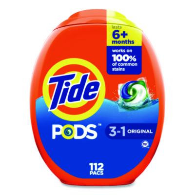 Pods Laundry Detergent, Pods, Tide Original Scent, 112 Pods/Tub