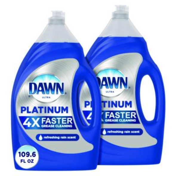 Platinum Liquid Dish Detergent, Refreshing Rain, 54.8 Oz Bottle, 2/Pack