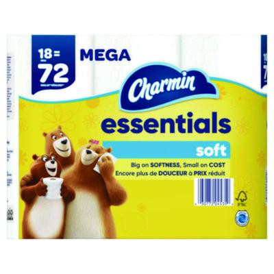 Essentials Soft Bathroom Tissue, Septic Safe, 2-Ply, White, 330 Sheets/Roll, 18 Rolls/Carton