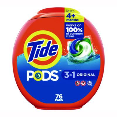 Pods Laundry Detergent, Tide Original Scent, 76 Pods