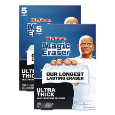 Magic Eraser, Ultra-Thick, 4.6 x 2.3, 1.2" Thick, White, 5/Pack, 2 Packs/Carton