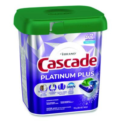 Platinum Plus Actionpacs Dishwasher Detergent Pods, Fresh Scent, 26.6 Oz Tub, 47/Tub, 3 Tubs/Carton