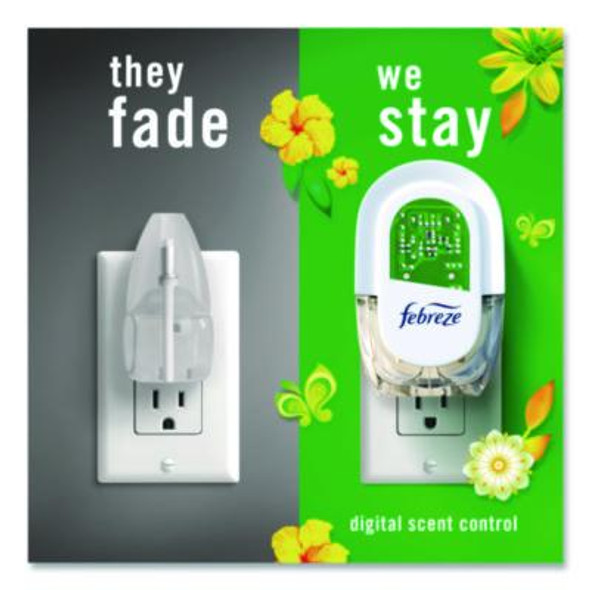 Plug Air Freshener Warmer Starter Kit, Clear/White, With (2) Gain Original Refills