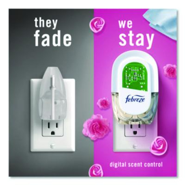 Air Freshener Warmer Starter Kit, Clear/White, With (2) Downy April Fresh Refills
