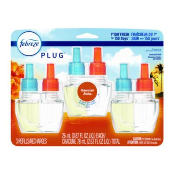 Plug Air Freshener Refills, Hawaiian Aloha, 0.87 Oz, 3/Pack