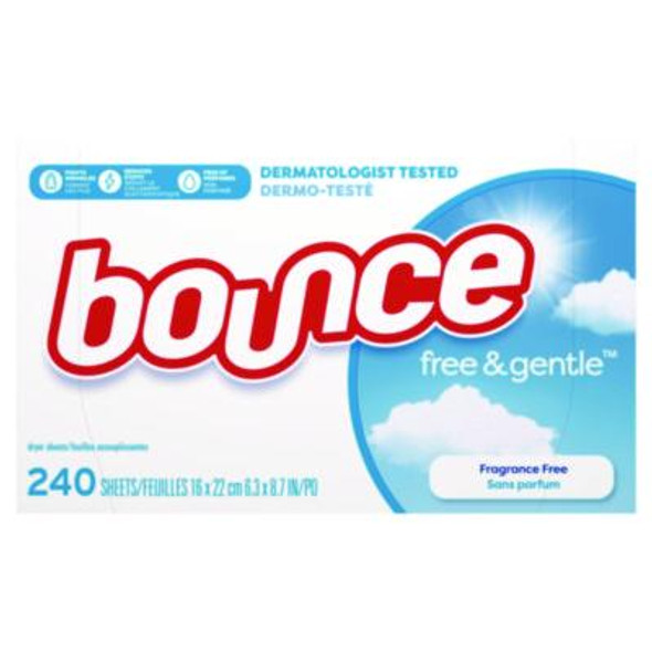 Free And Gentle Dryer Sheets, Fragrance Free, 240 Sheets/Box, 4 Boxes/Carton